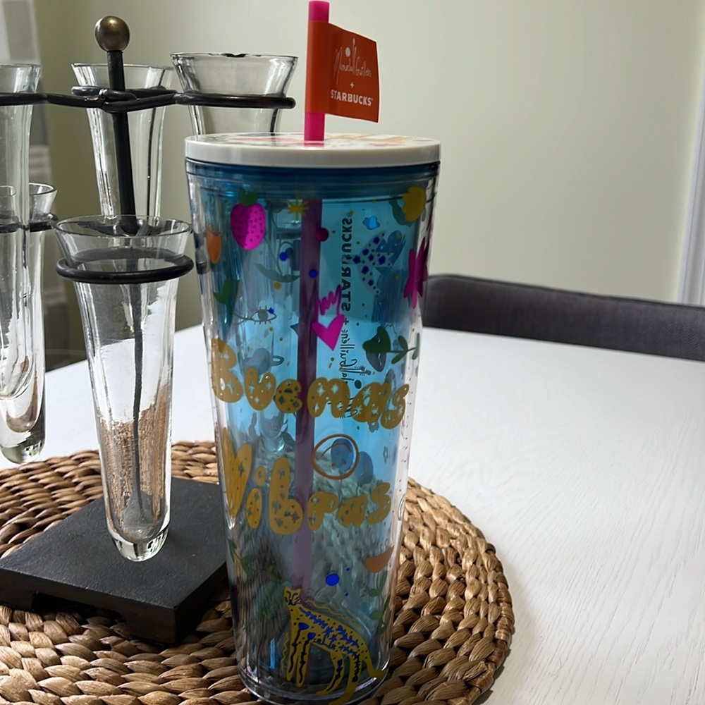 Brand New STARBUCKS 2023 Fall 24oz TUMBLER - Manuela Guillen Buenas Vibras - Picture 5 of 13